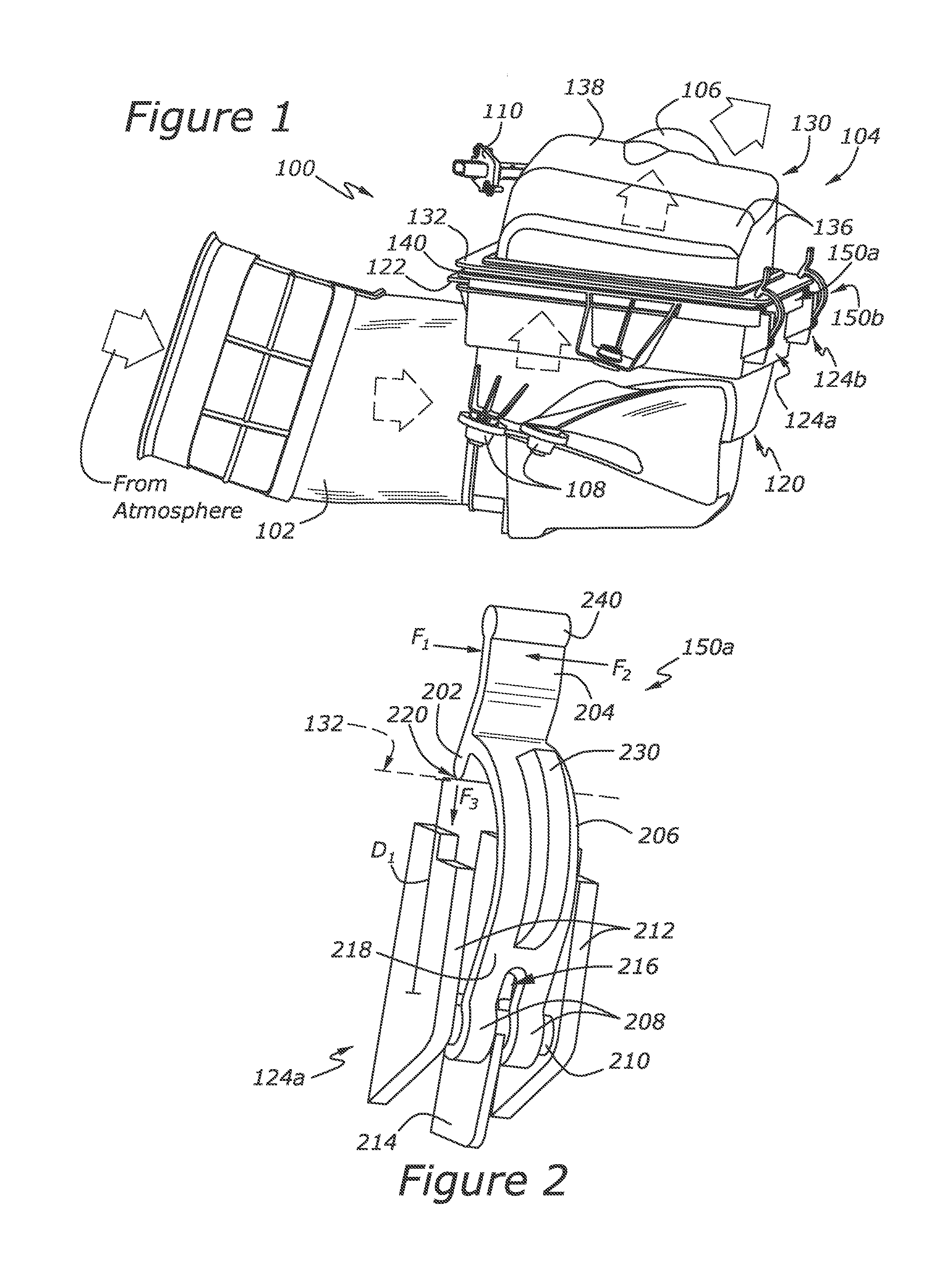 Spring clamp for an air filter housing