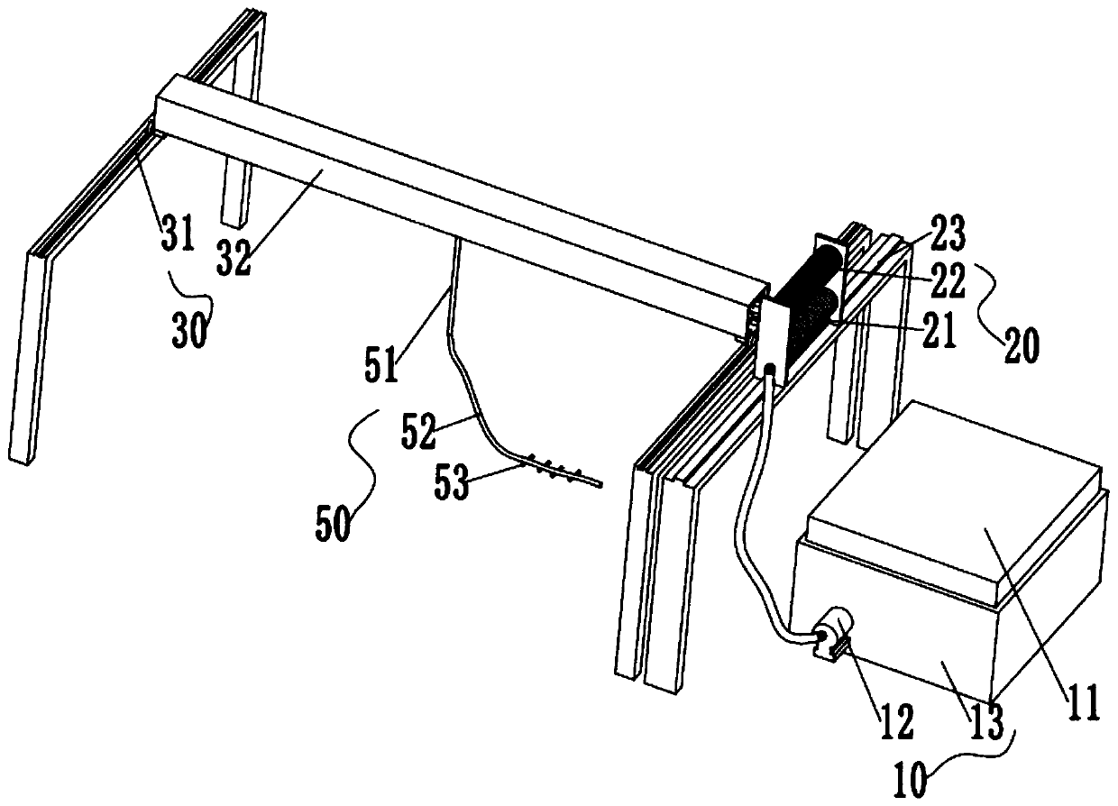 Moveable water-fertilizer device in greenhouse