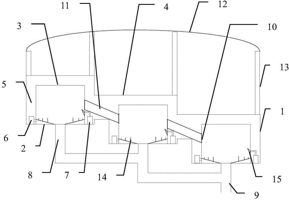 Stair-type prawn breeding net