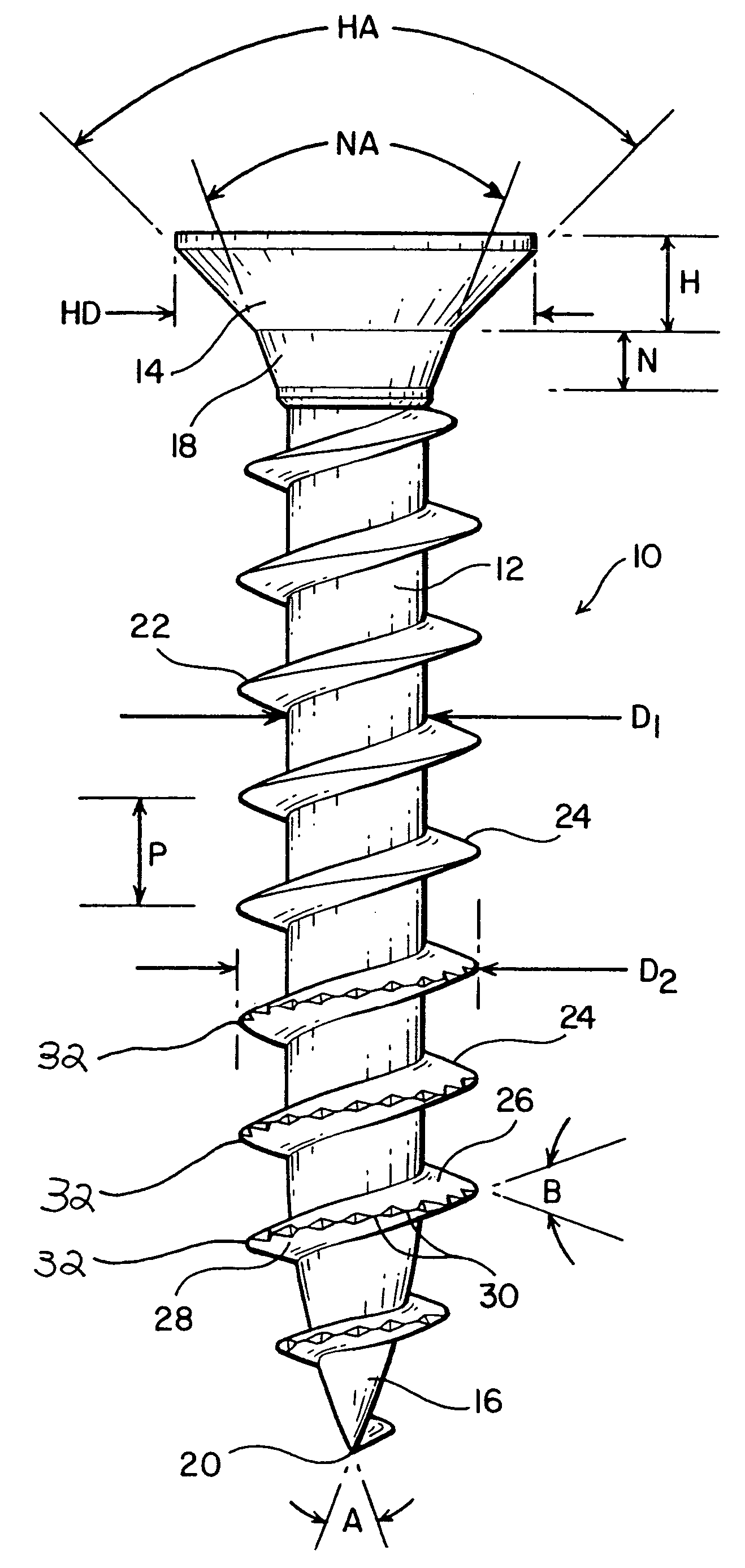 Threaded fastener for use within multiple substrates