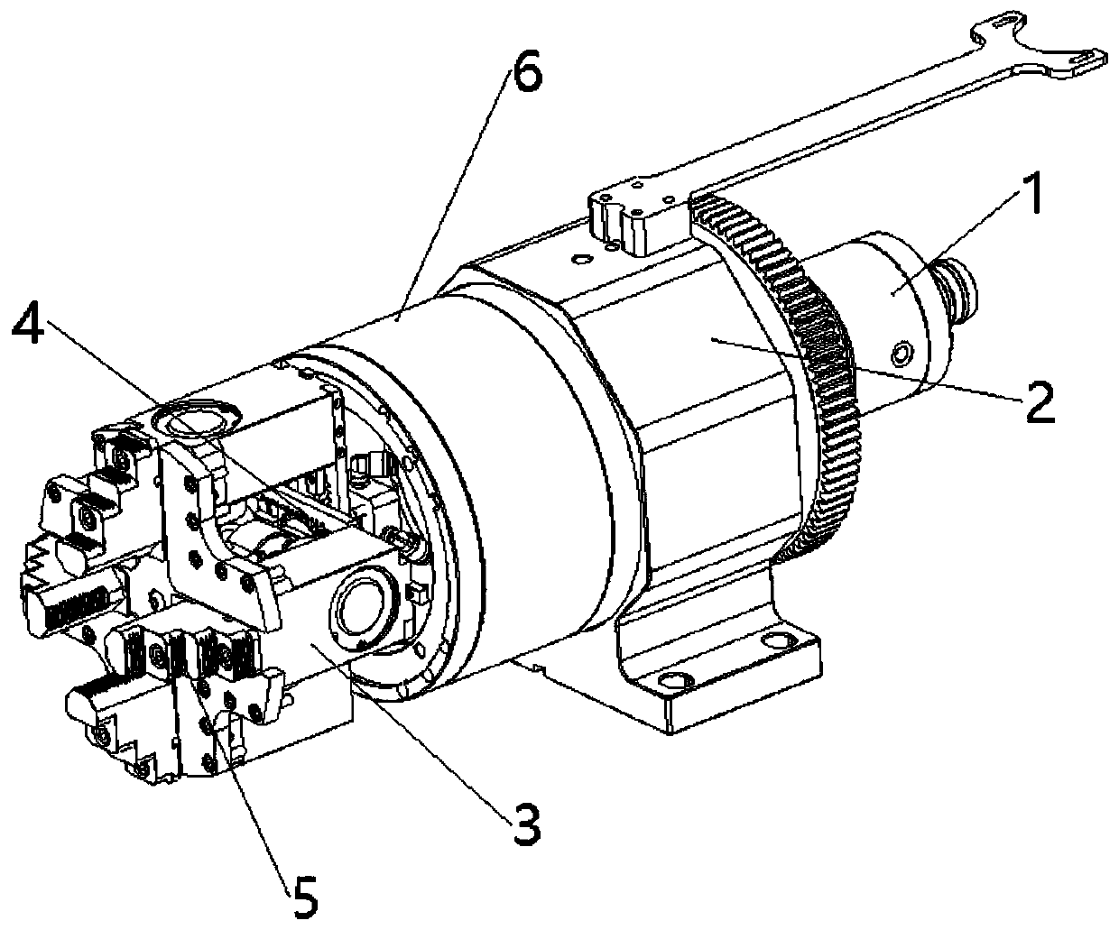 Rear-mounted pneumatic double acting chuck mechanism