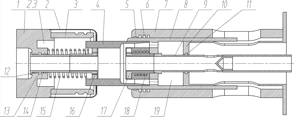 A compressed gas arc extinguishing device and a high-voltage circuit breaker using the arc extinguishing device