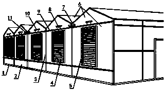 Mudflat greenhouse power supply-free automatic adjustment system