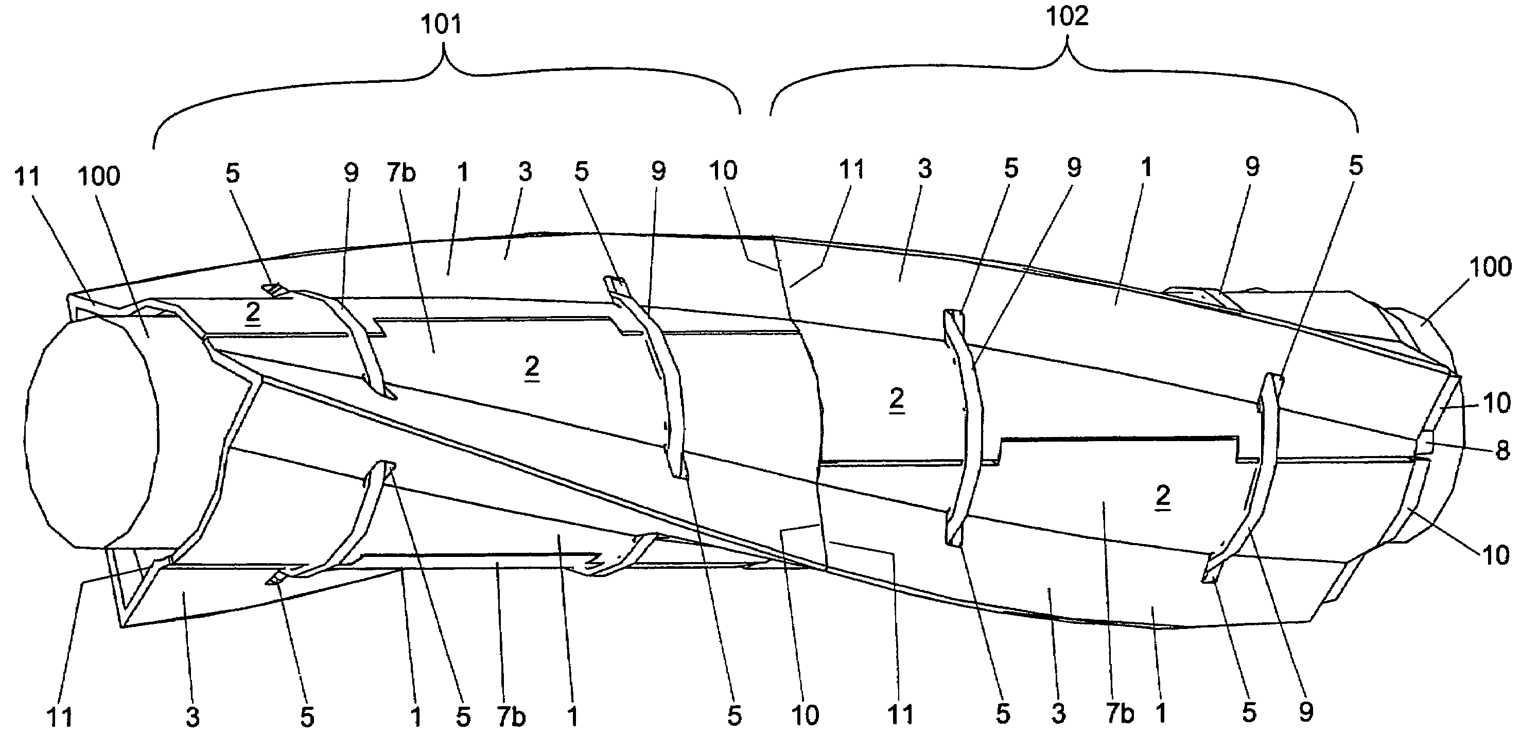 Suppression element for vortex-induced vibrations