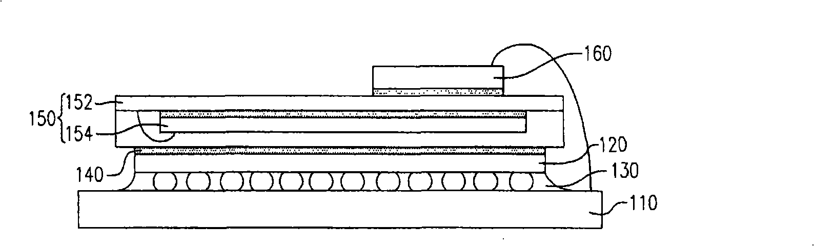 Stack type chip packaging structure and method for preparing stack encapsulation structure