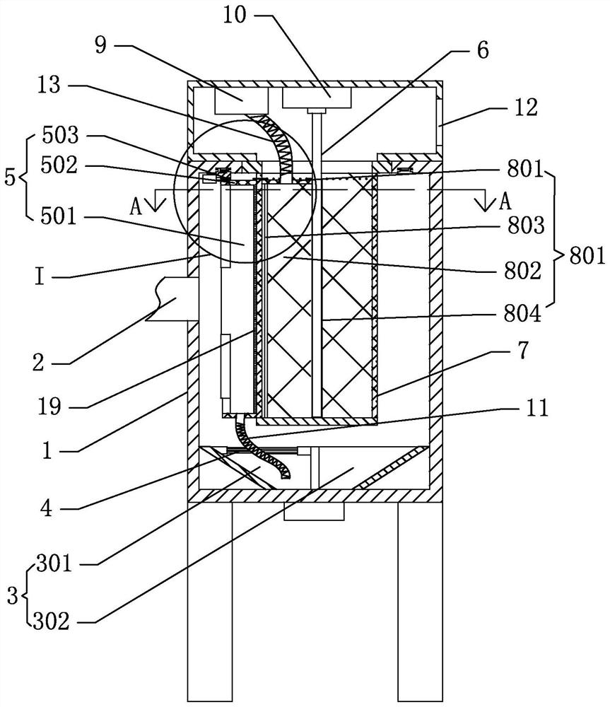 An industrial dust removal device with intelligent control partition