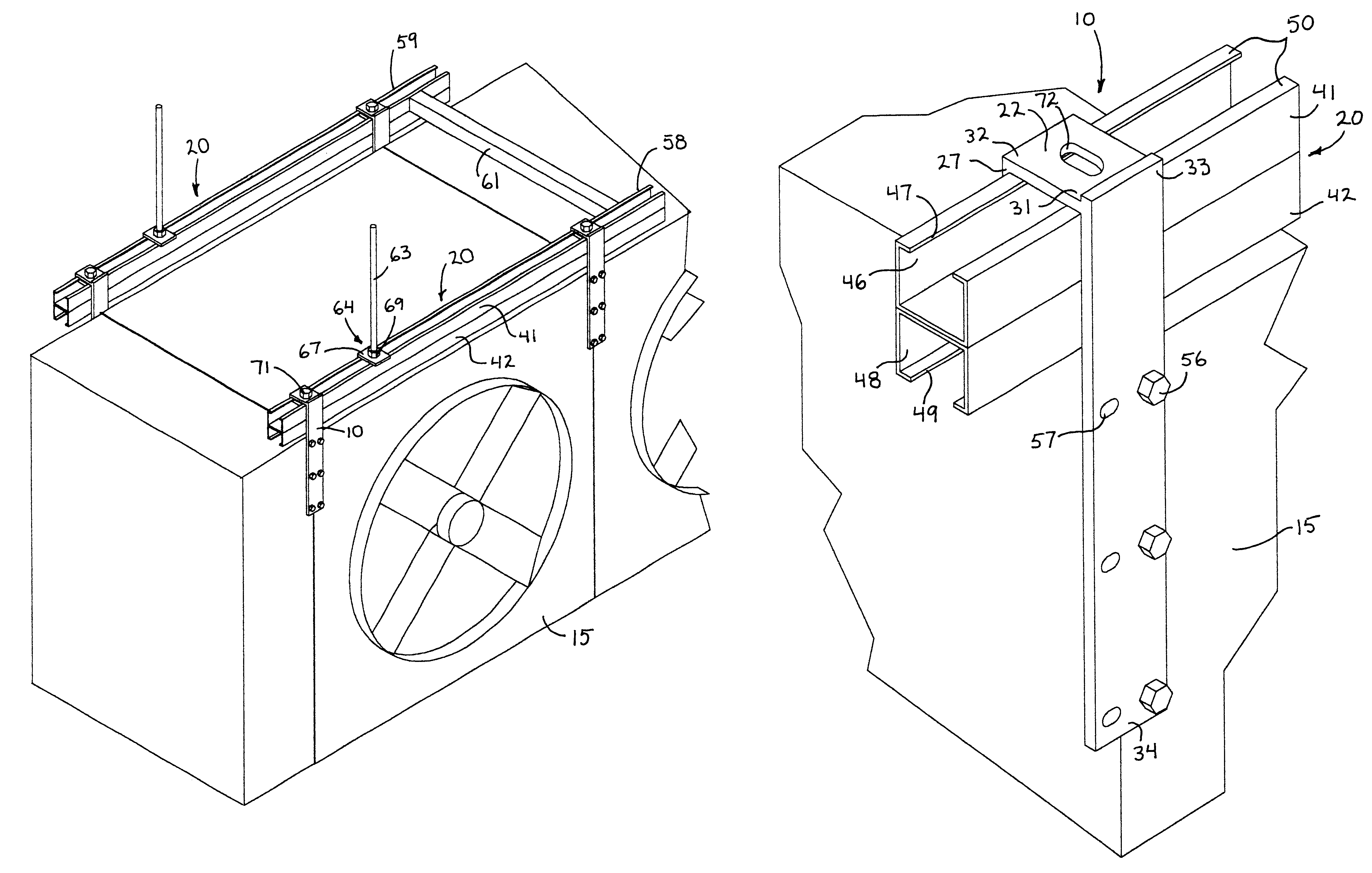 Hanger bracket for installing and supporting suspended equipment