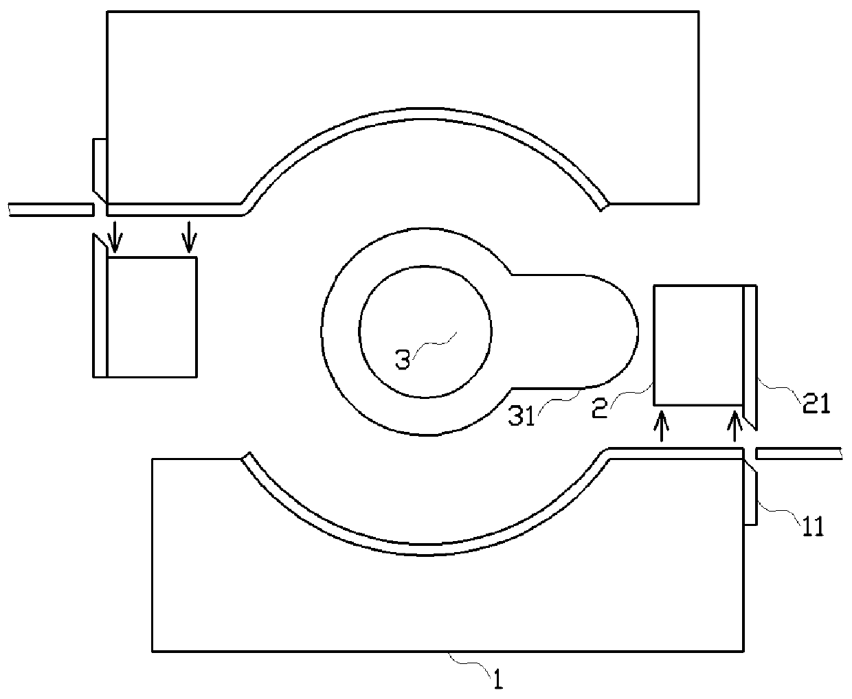 Cam type continuous stamping die