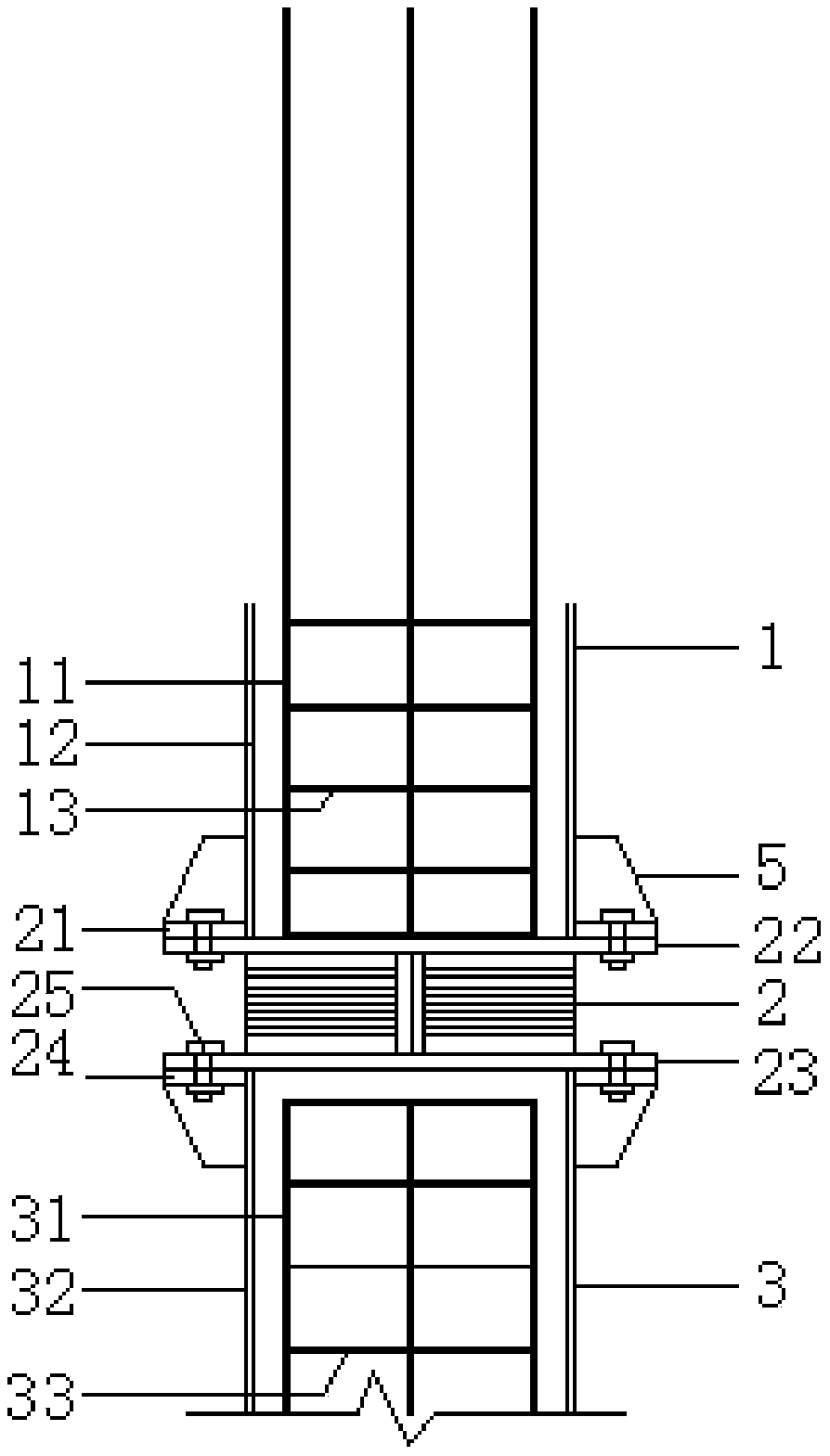 Integrated assembly joint and method for isolation tier rubber bearing and column-beam slab system