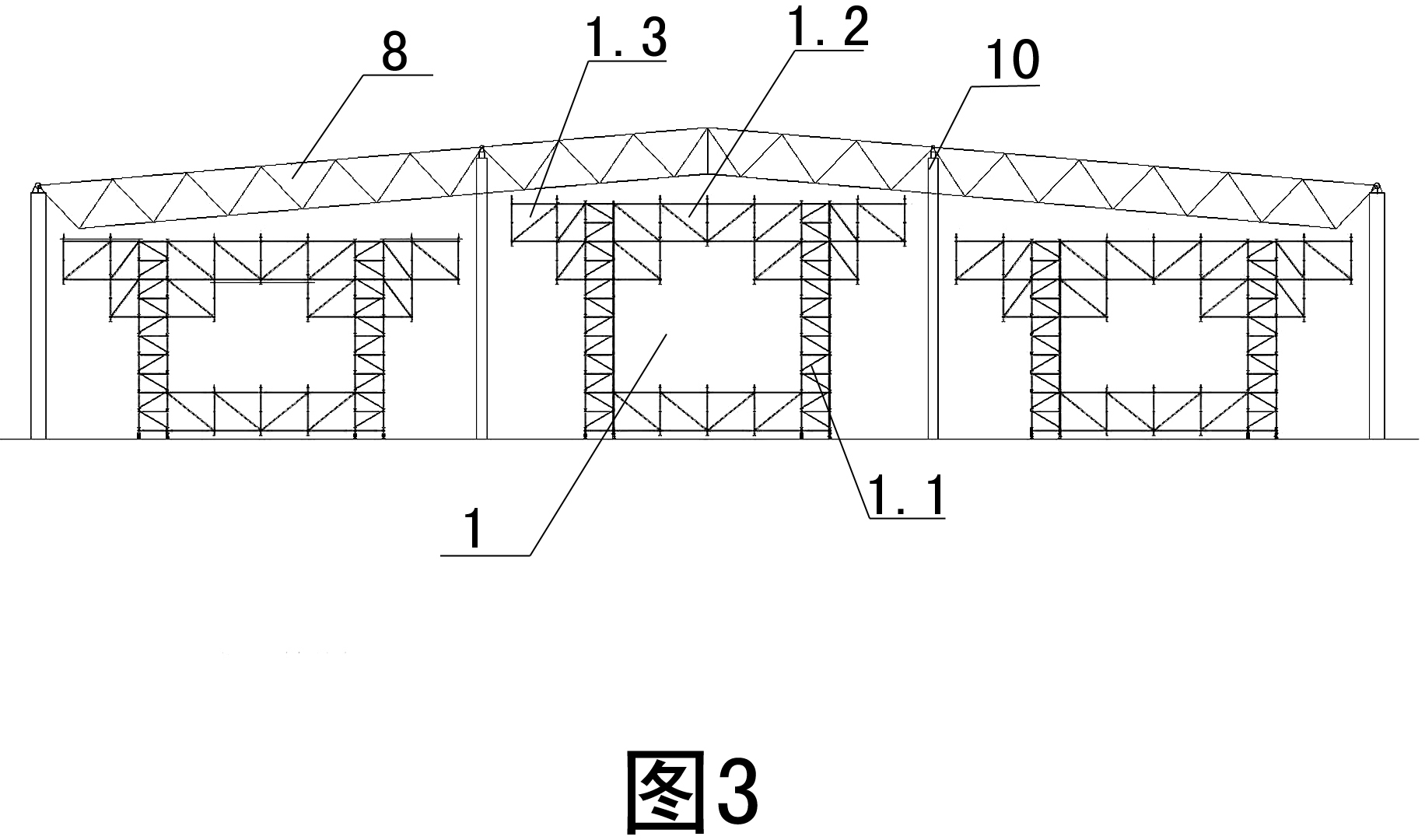 Pulley bracket platform with large-column-grid and large-area grid structure and construction method thereof by utilizing pulley bracket method