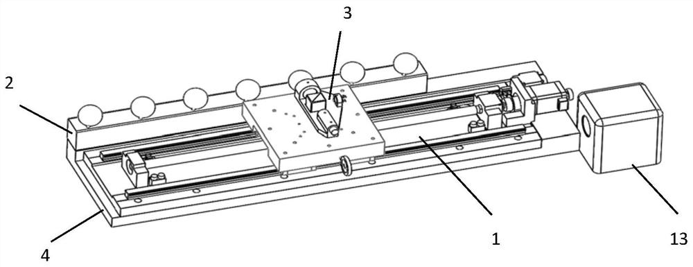 A high-precision detection device and detection method for one-dimensional spherical or cone-shaped socket arrays