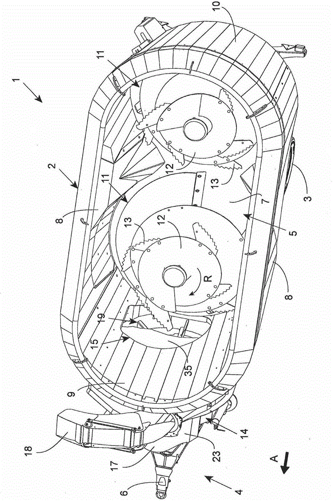 Agricultural machine with improved opening between mixing housing and material throwing casing for product