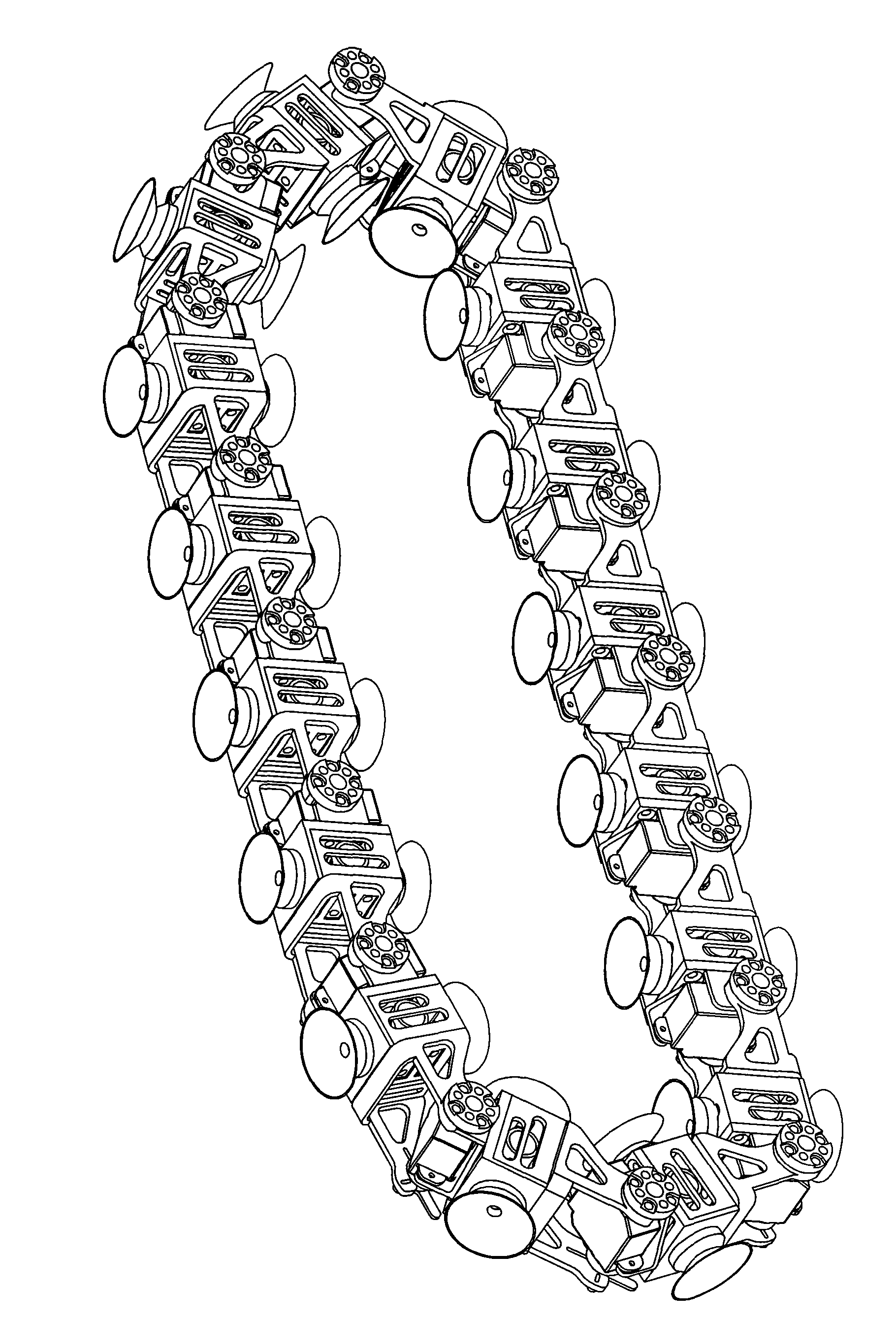 Modular reconfigurable crawler-type wall climbing robot