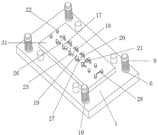 Stainless steel precision small hole burr-free punching die and forming method thereof