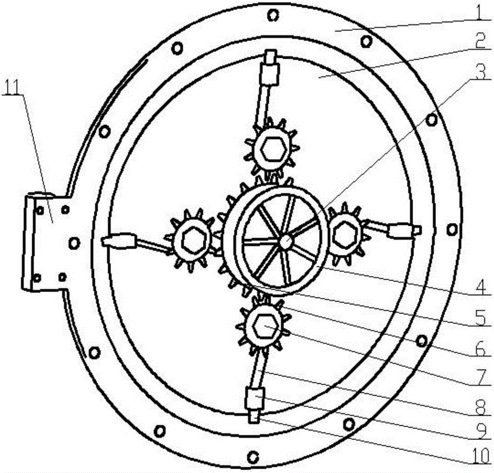 Compression and heat resistant gear-connected bar type sealing door