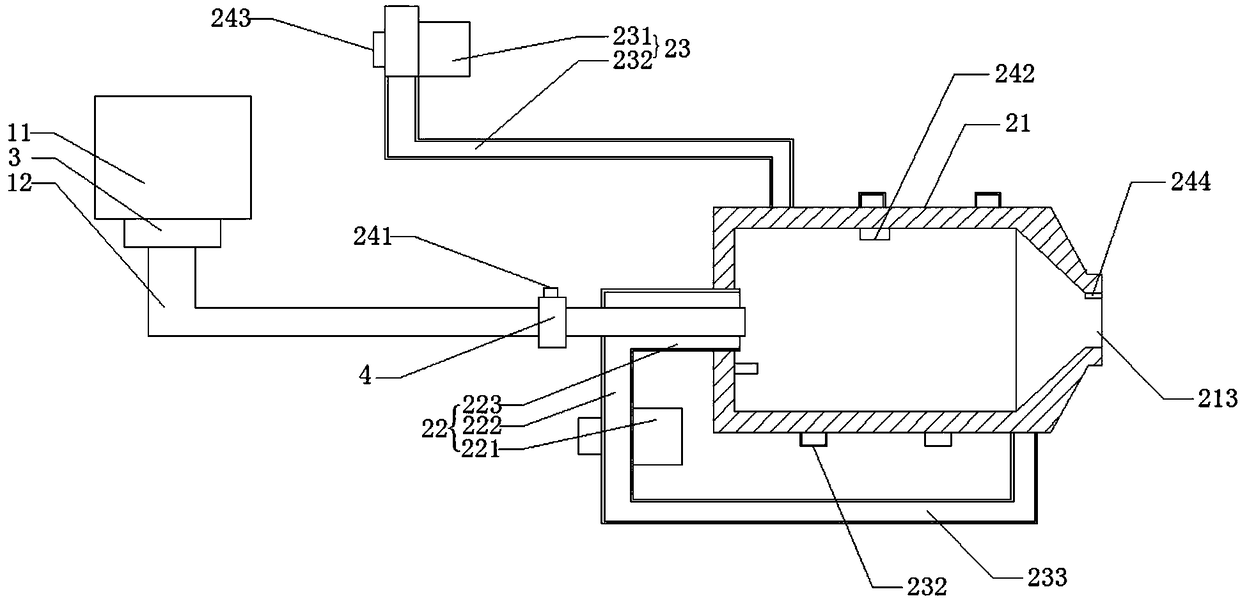 Biomass wood powder burning engine