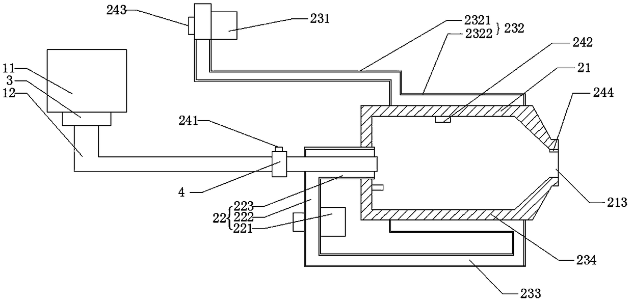 Biomass wood powder burning engine