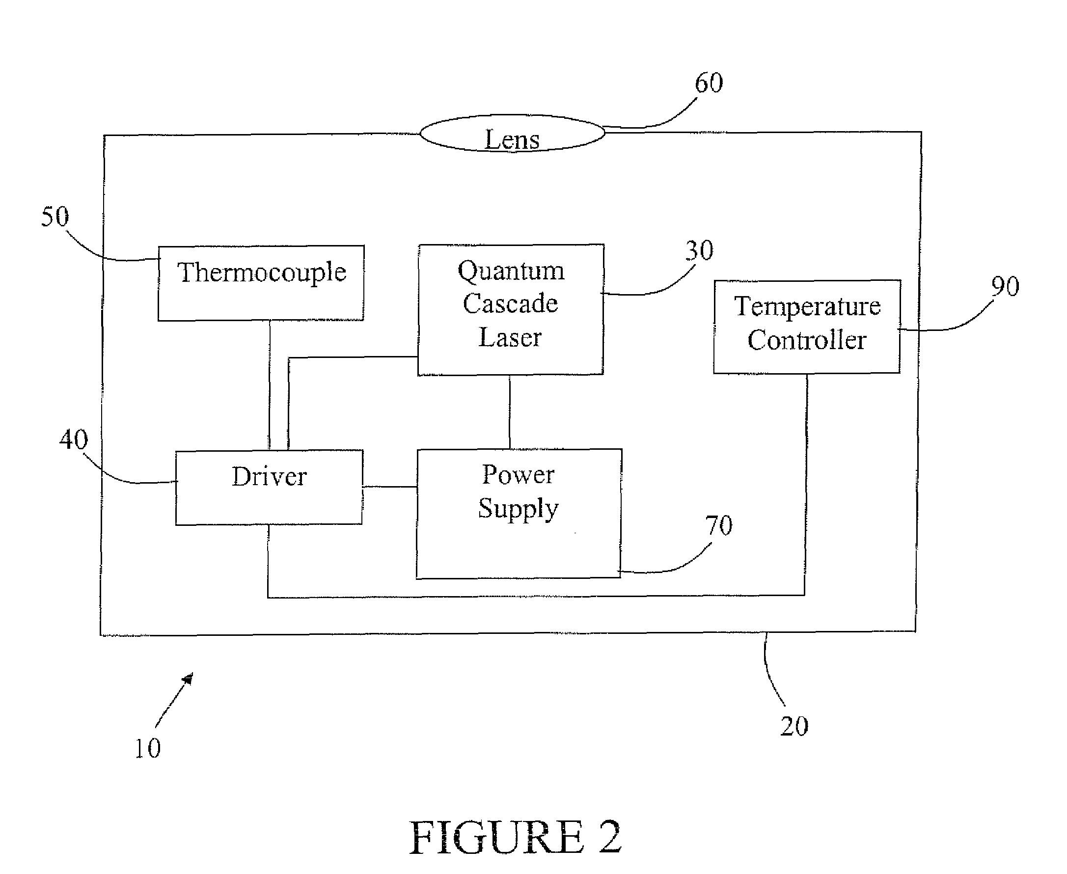 Target marker having quantum cascade laser for thermally marking a target