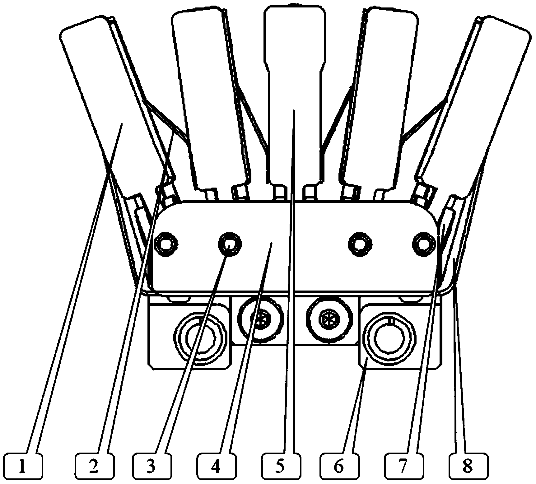 Finger probe unit of magnetic flux leakage detection device in floating pipeline