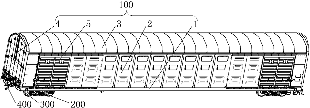 Dual-purpose transport body for railway transport vehicles and general cargoes