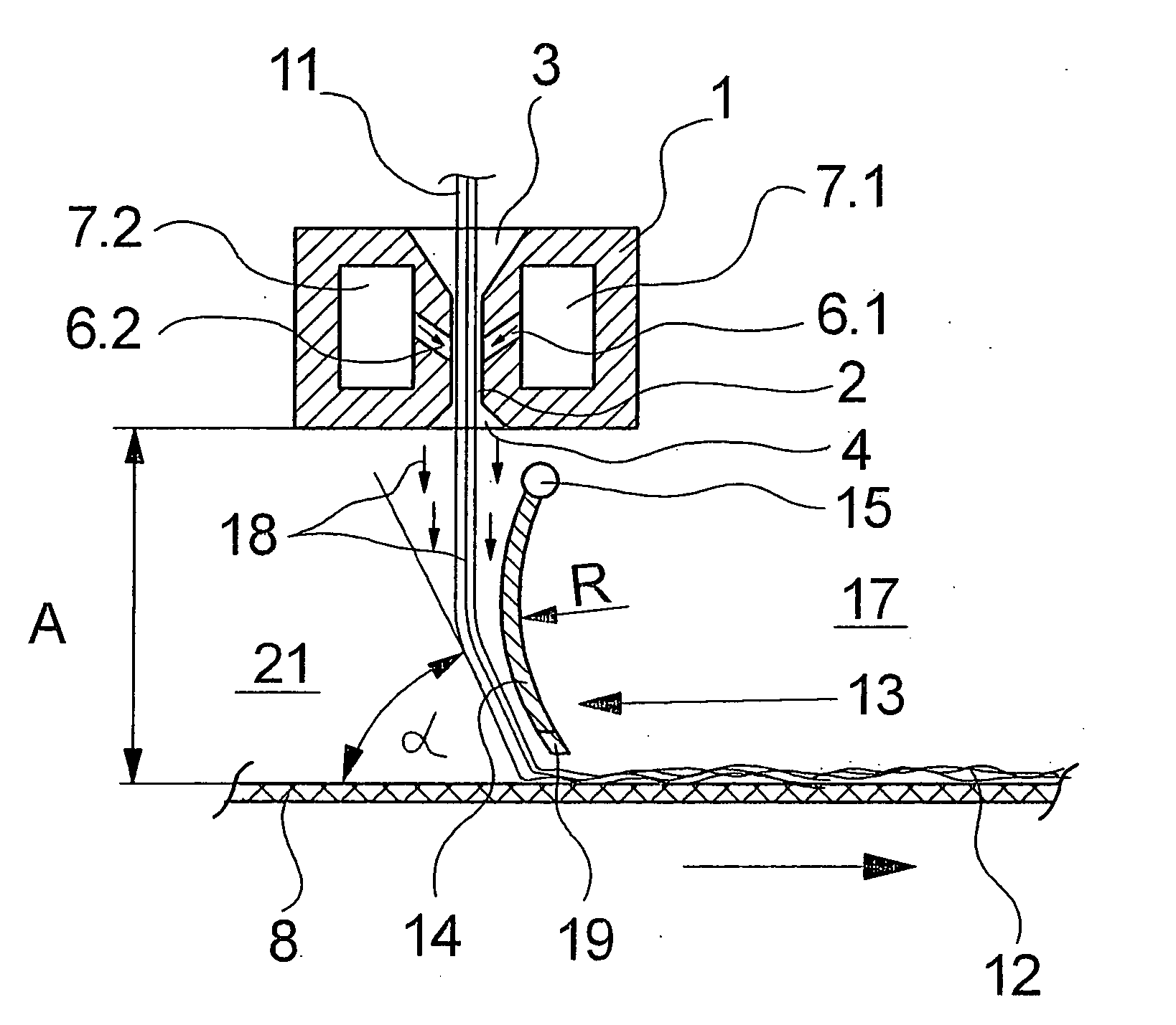 Method and apparatus for forming a non-woven web by deposition of synthetic filaments