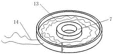 A viscose curing device for annular piezoelectric transducer