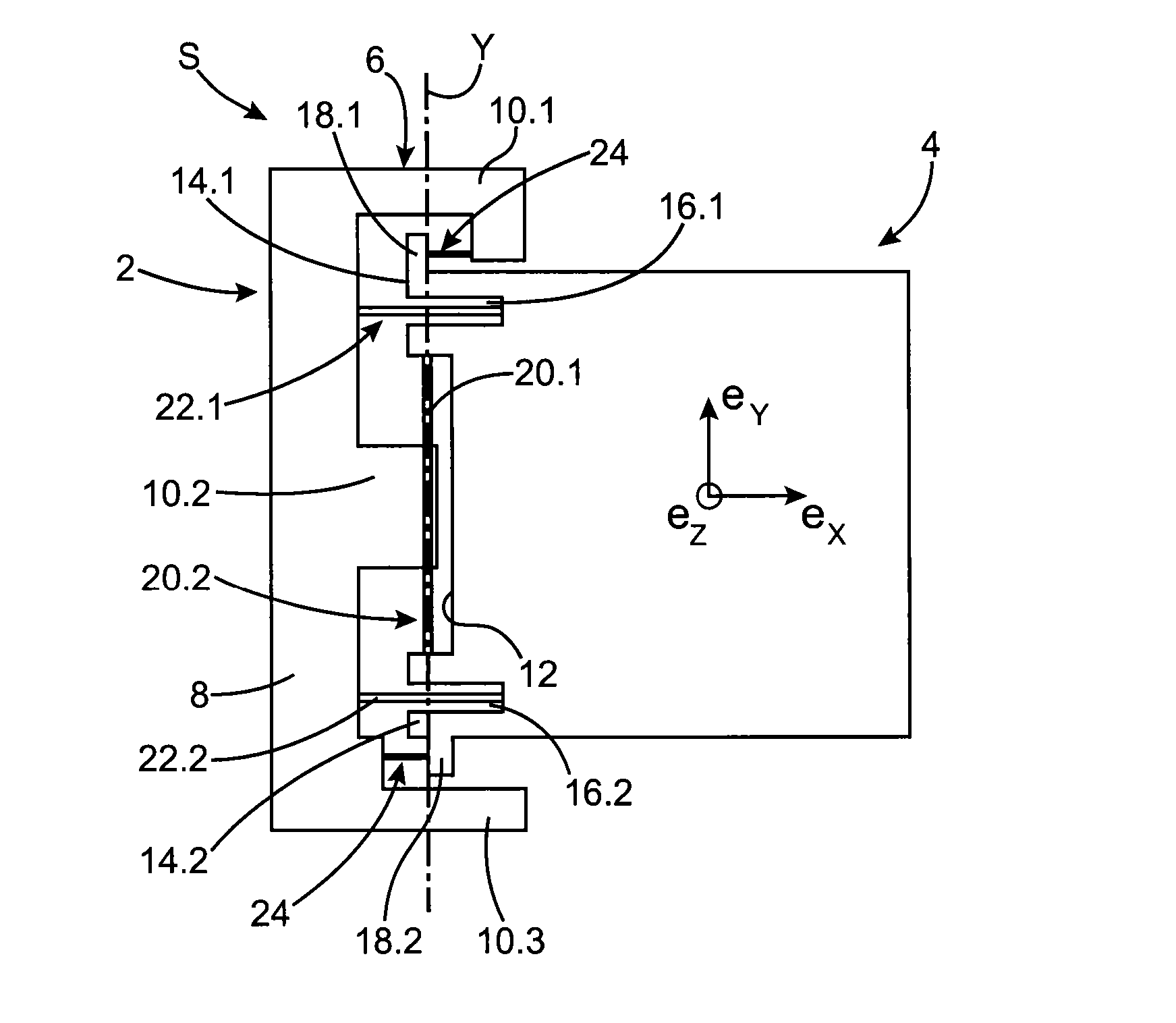 Mechanical connection forming a pivot for MEMS and nems mechanical structures