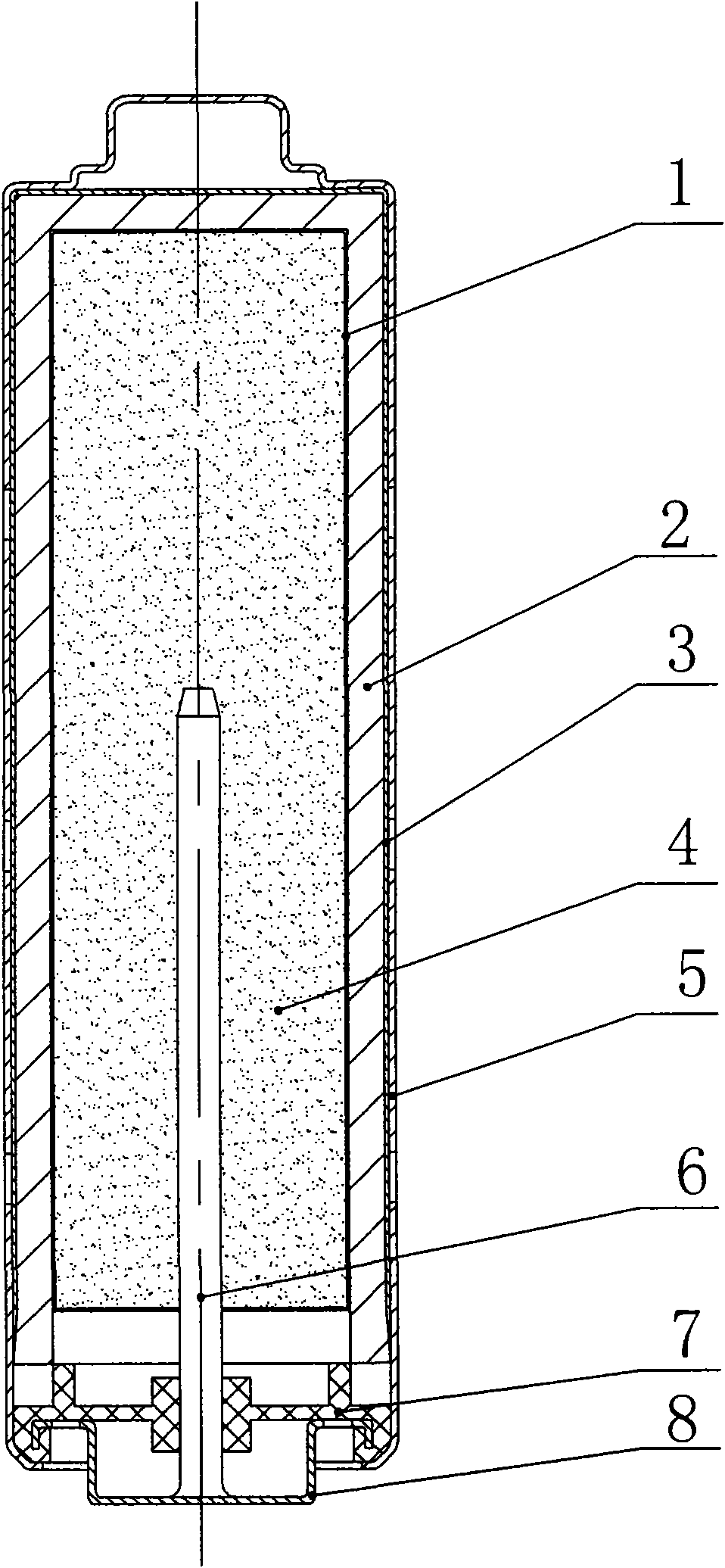 Novel method for sealing cylindrical zinc-air battery