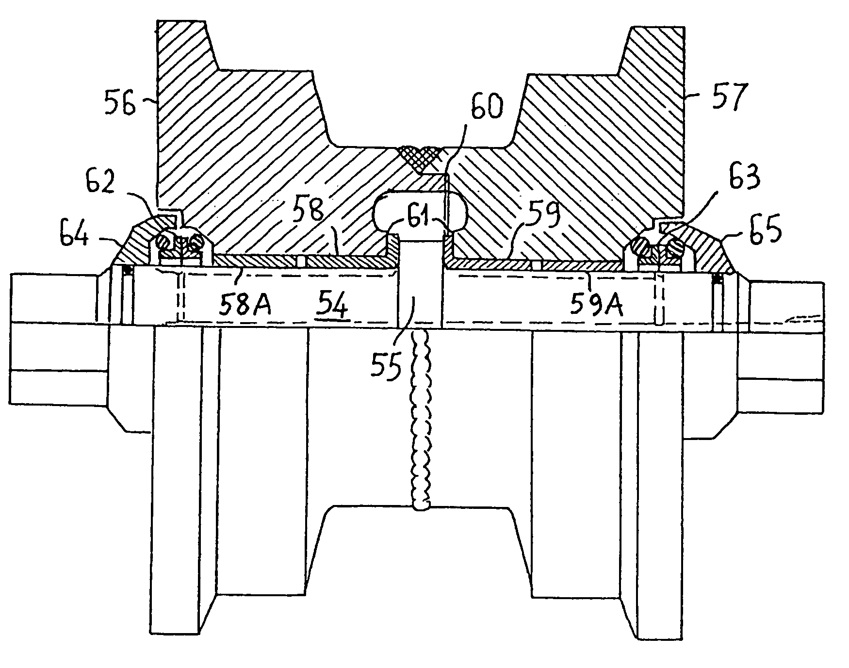 Shaft/roller unit for tracked vehicles