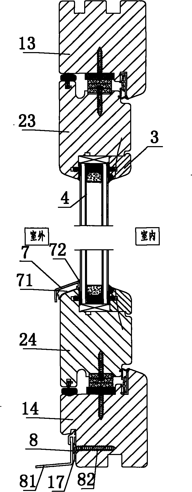 Pure-wood outside opening energy-saving door/window system