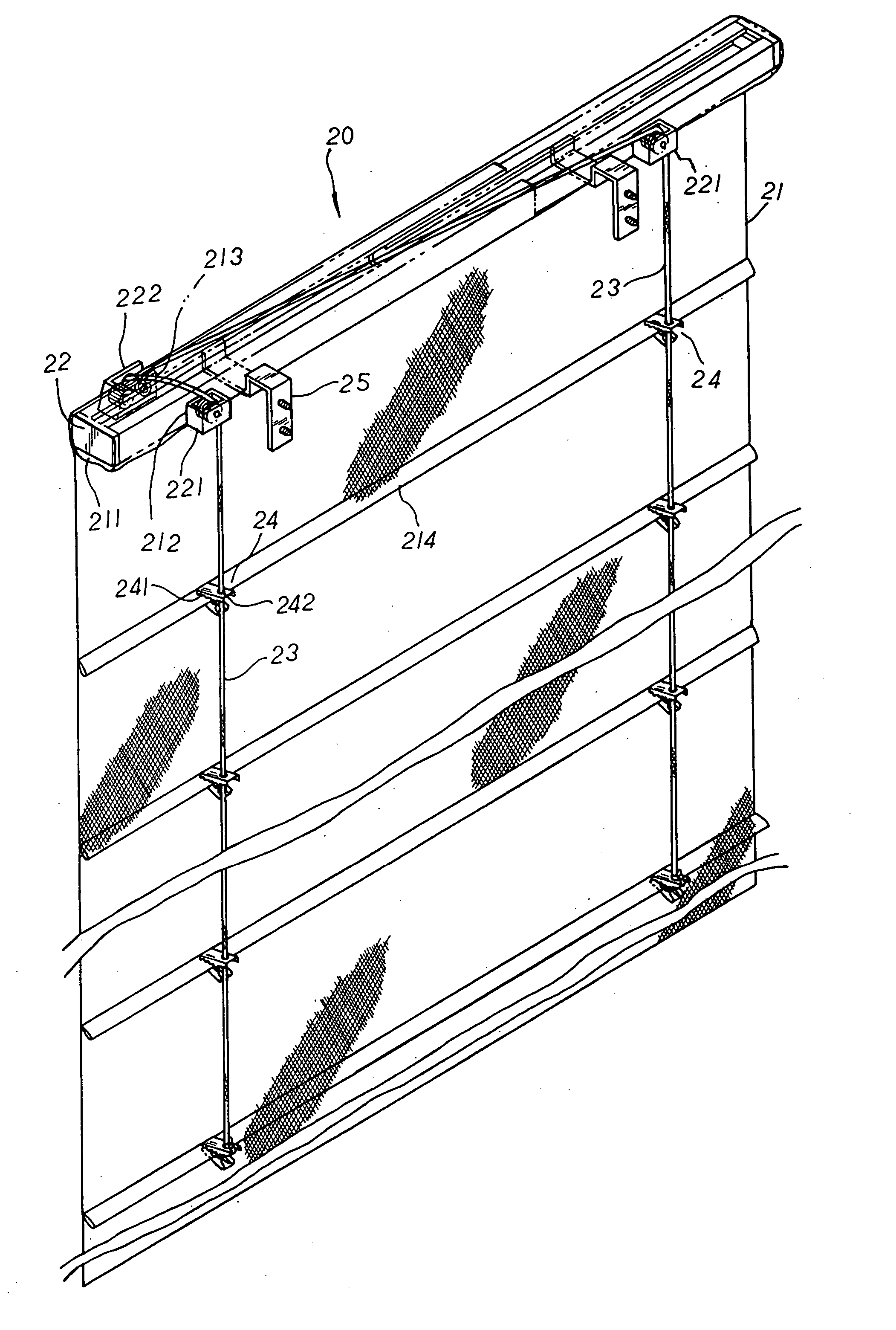 Upper beam of roman drapery