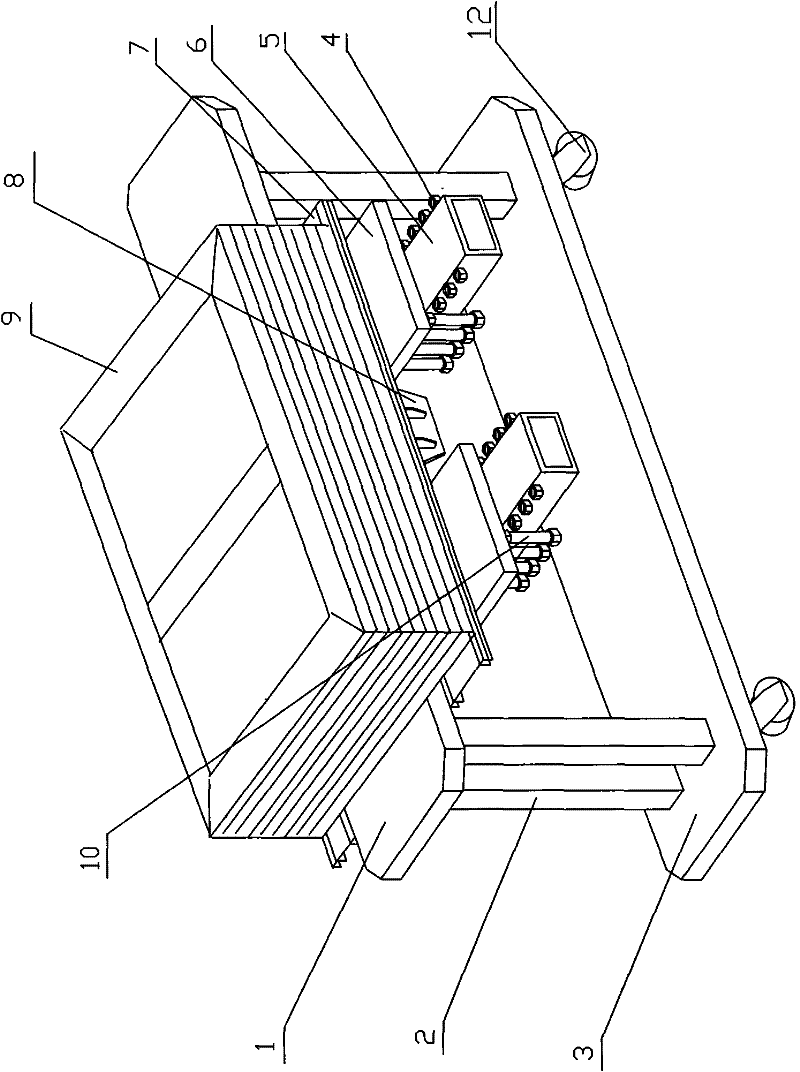 Adjustable transformer core assembly table