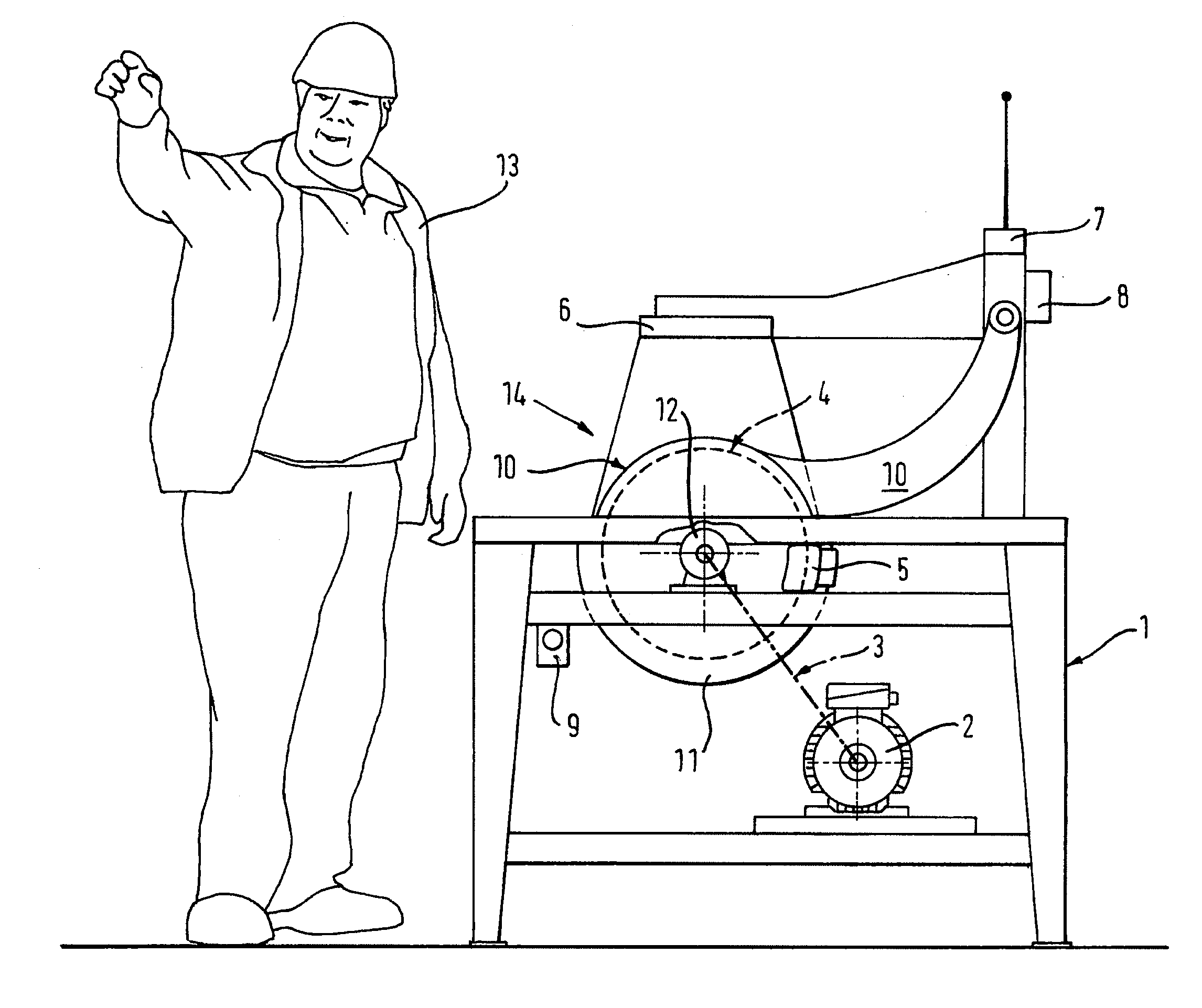 Safety brake device for moving machine elements