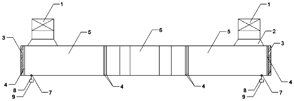 Complex-structure long and narrow space ventilation experiment device