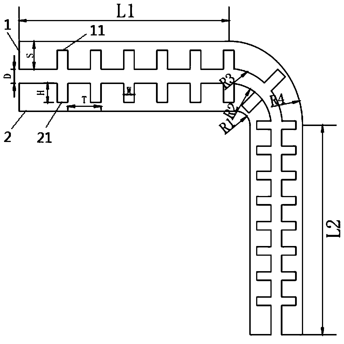 Terahertz low-loss bent waveguide