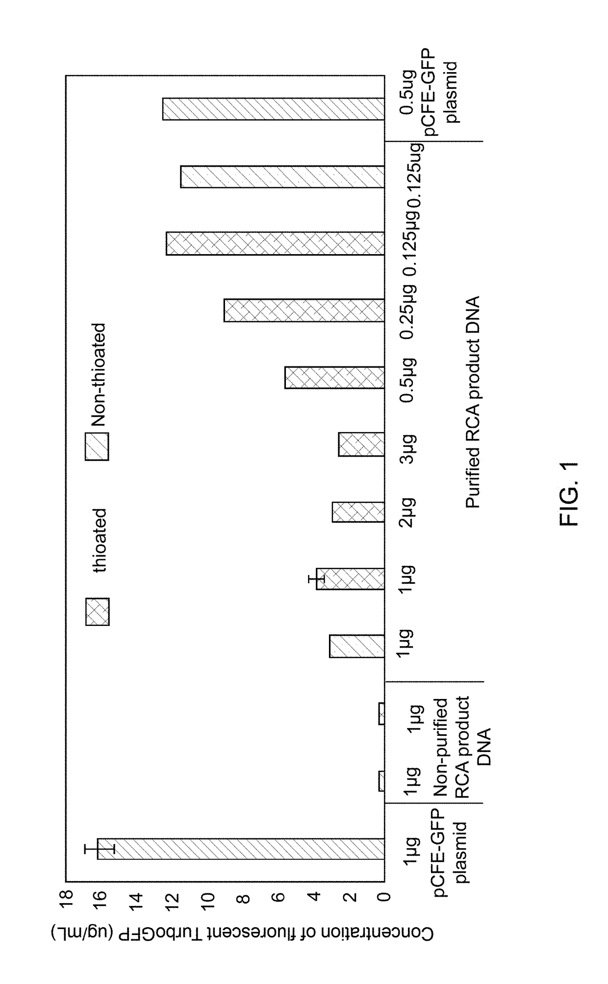 Cell-free protein expression using double-stranded concatameric DNA