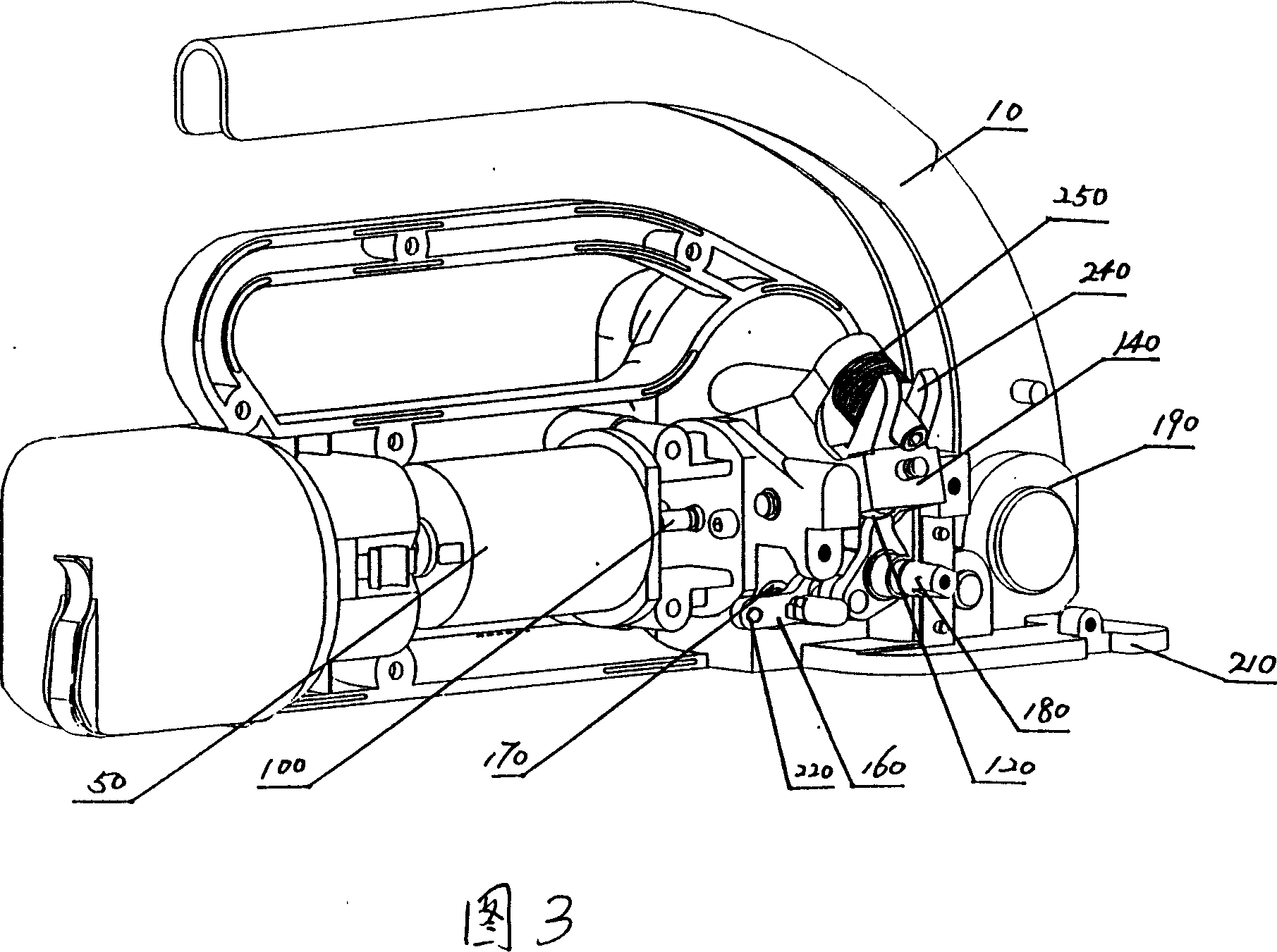 Technique for manufacturing packer with belt press and mechanism for loosing belt setup independently