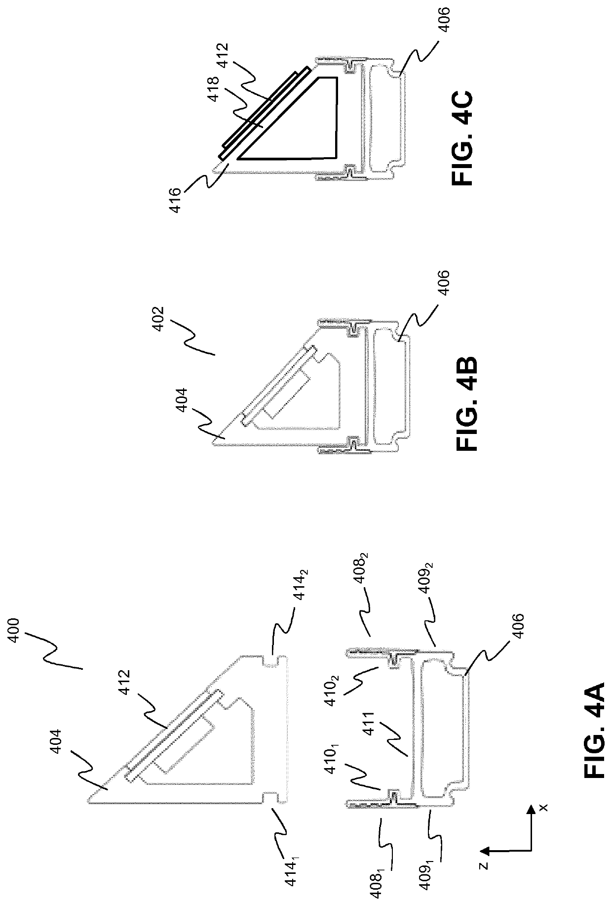 Glazing assemblies with integrated photovoltaic structure and spacer structures for such glazing assemblies