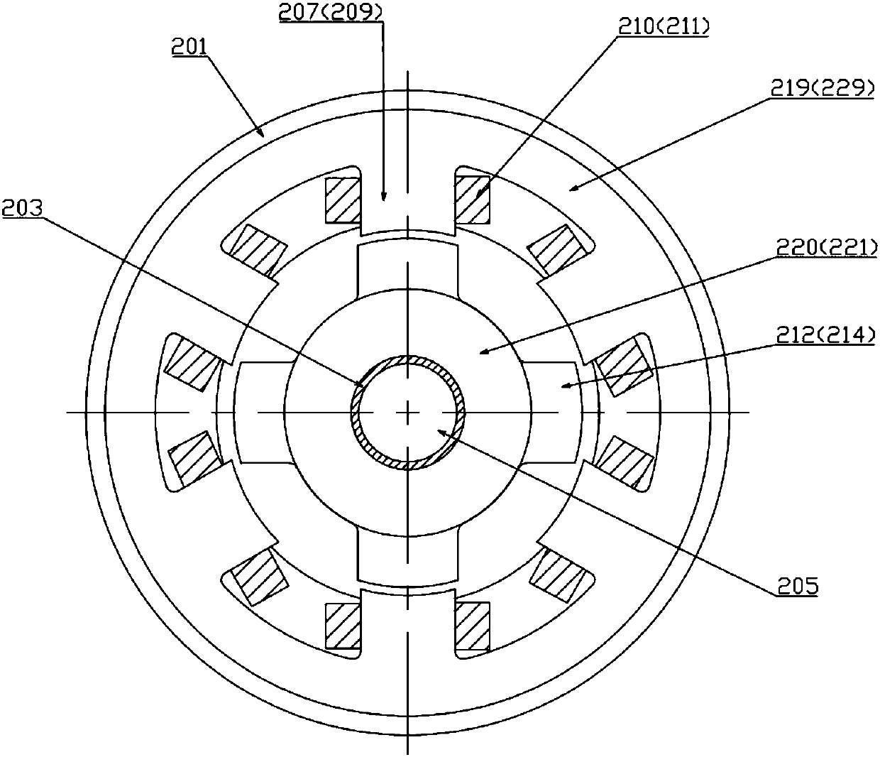 Permanent-magnet switch reluctance motor with axially-magnetized rotor