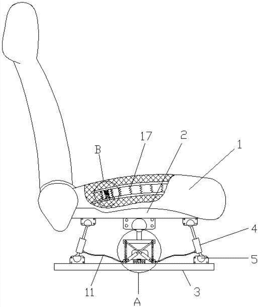 Dynamic balance type automotive damping seat