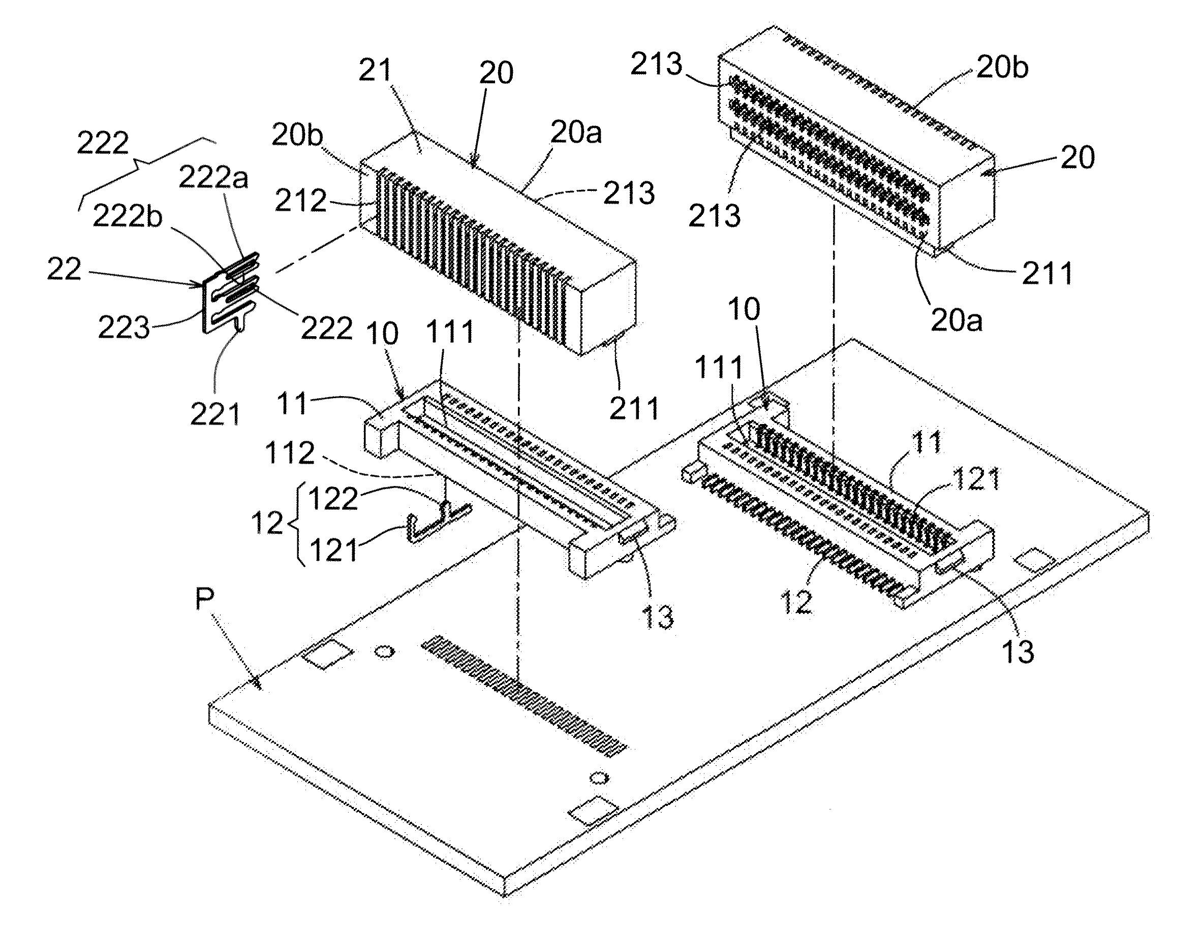 Stacked multilayer connector