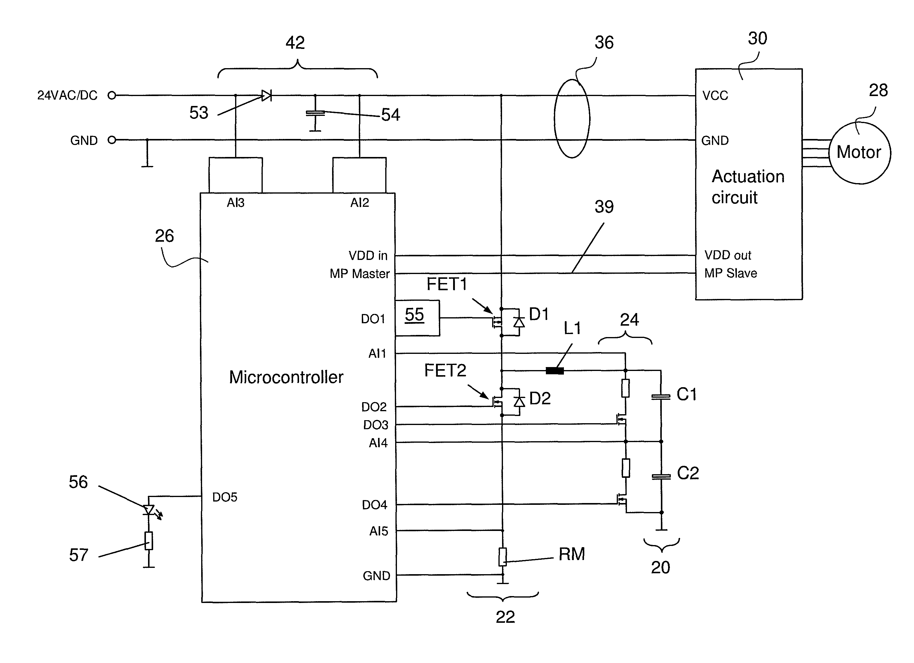 Safety drive for a flap or a valve