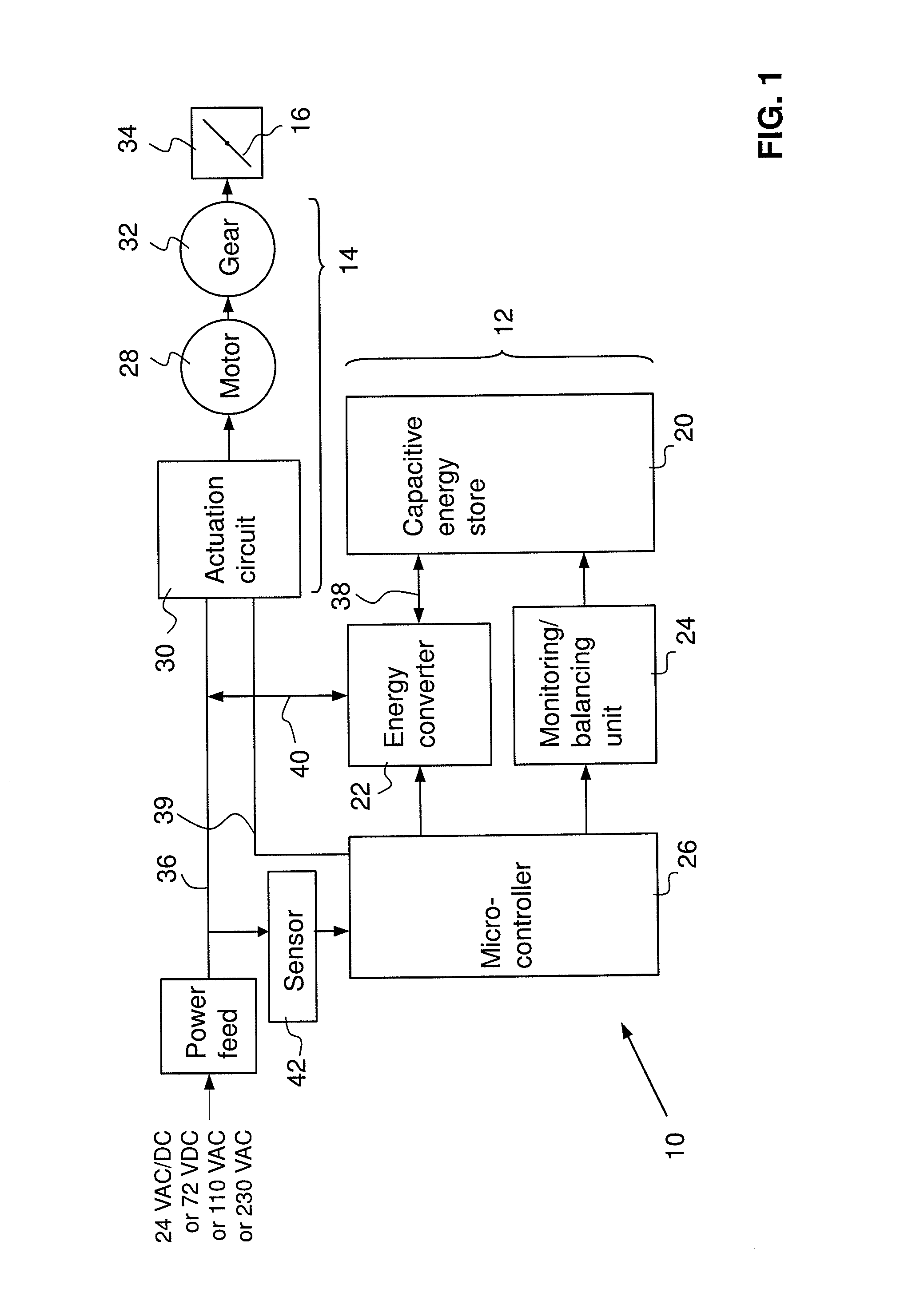 Safety drive for a flap or a valve