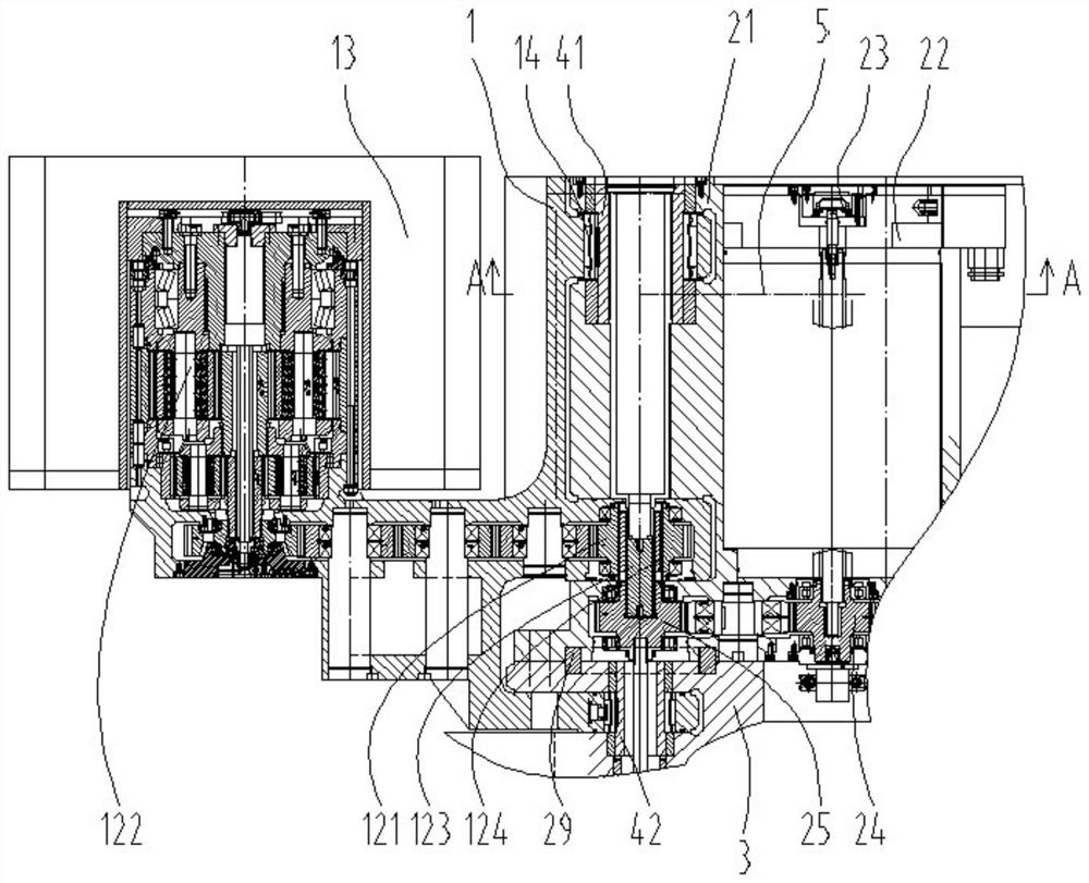 Swing arm and swing arm supporting structure of thin seam compact coal mining machine