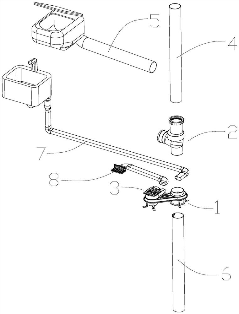 A same-floor drainage system with non-falling boards for building toilets