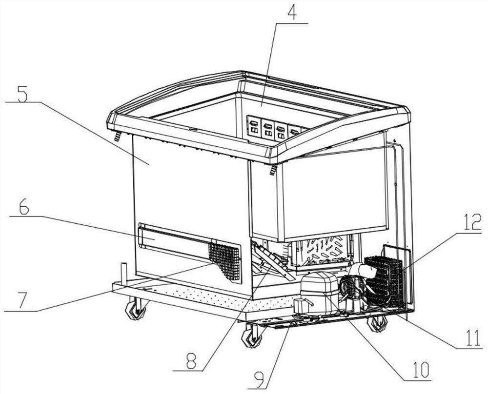 Glass door air-cooled refrigerator with automatic air guide device