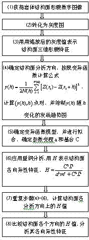 Rock structure surface shape anisotropism evaluation method