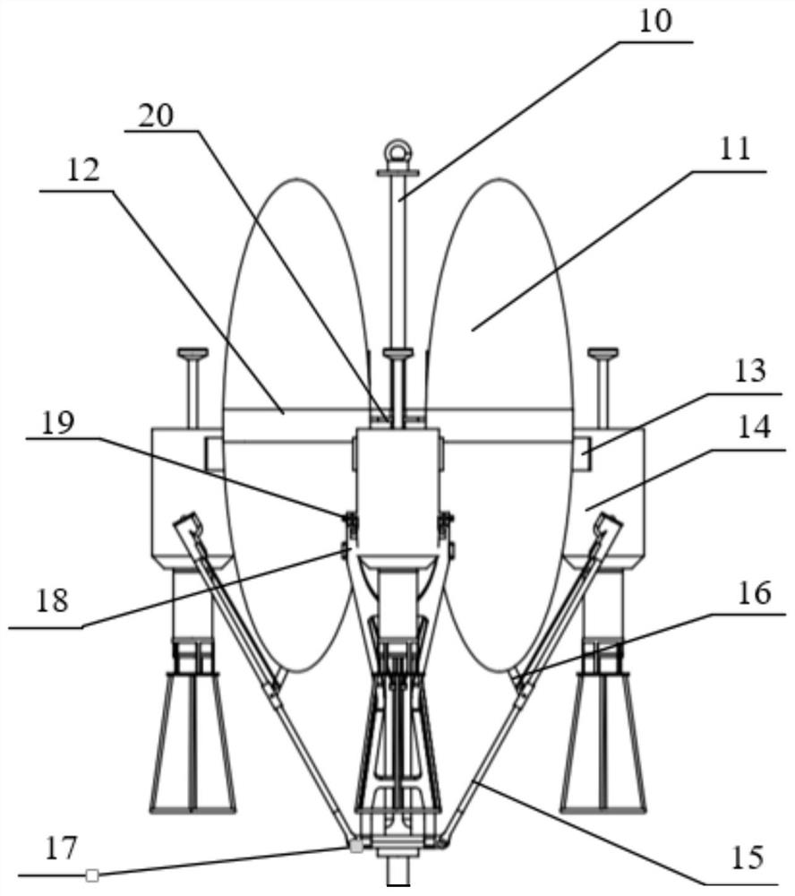 Mother bomb deployment and bullet separation device and system for deep-sea turbulence observation