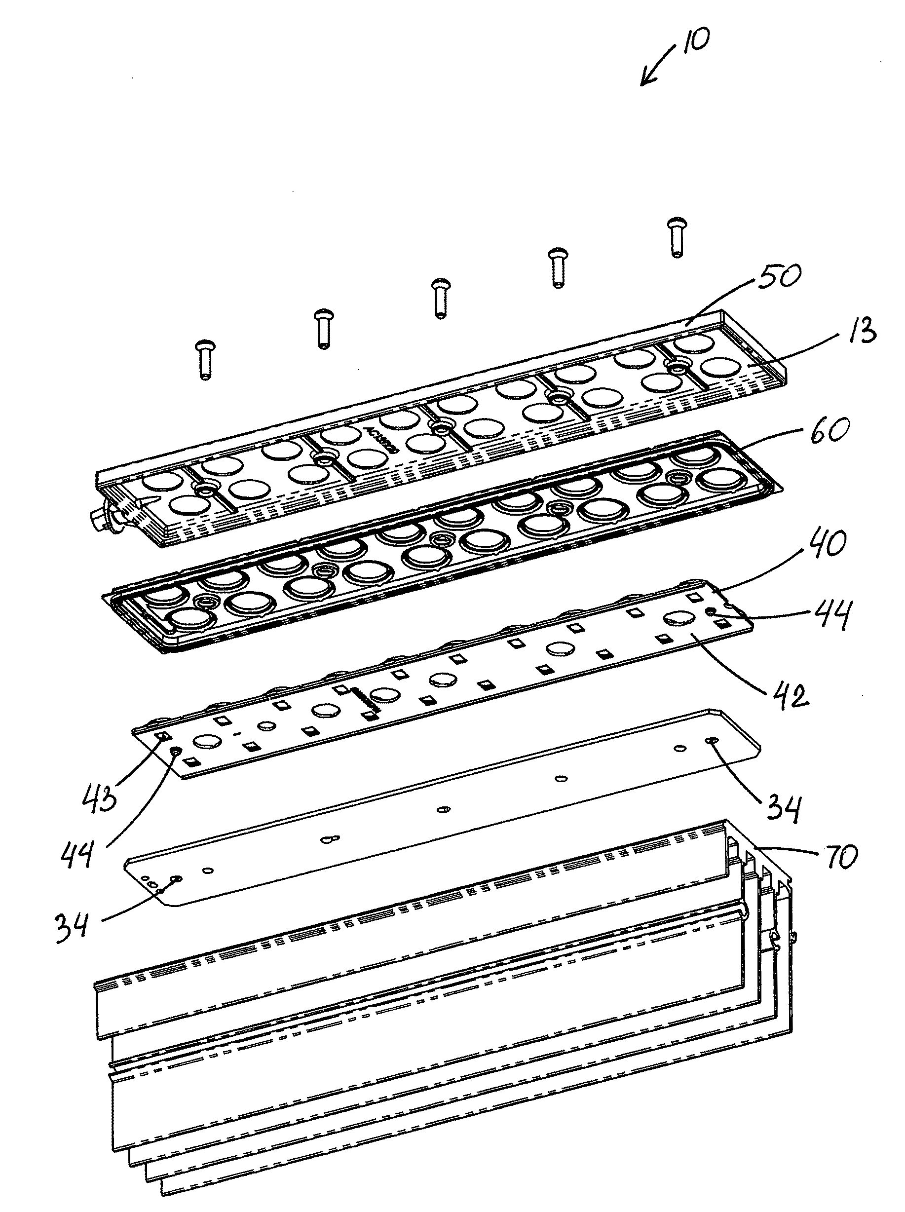 LED apparatus and method for accurate lens alignment