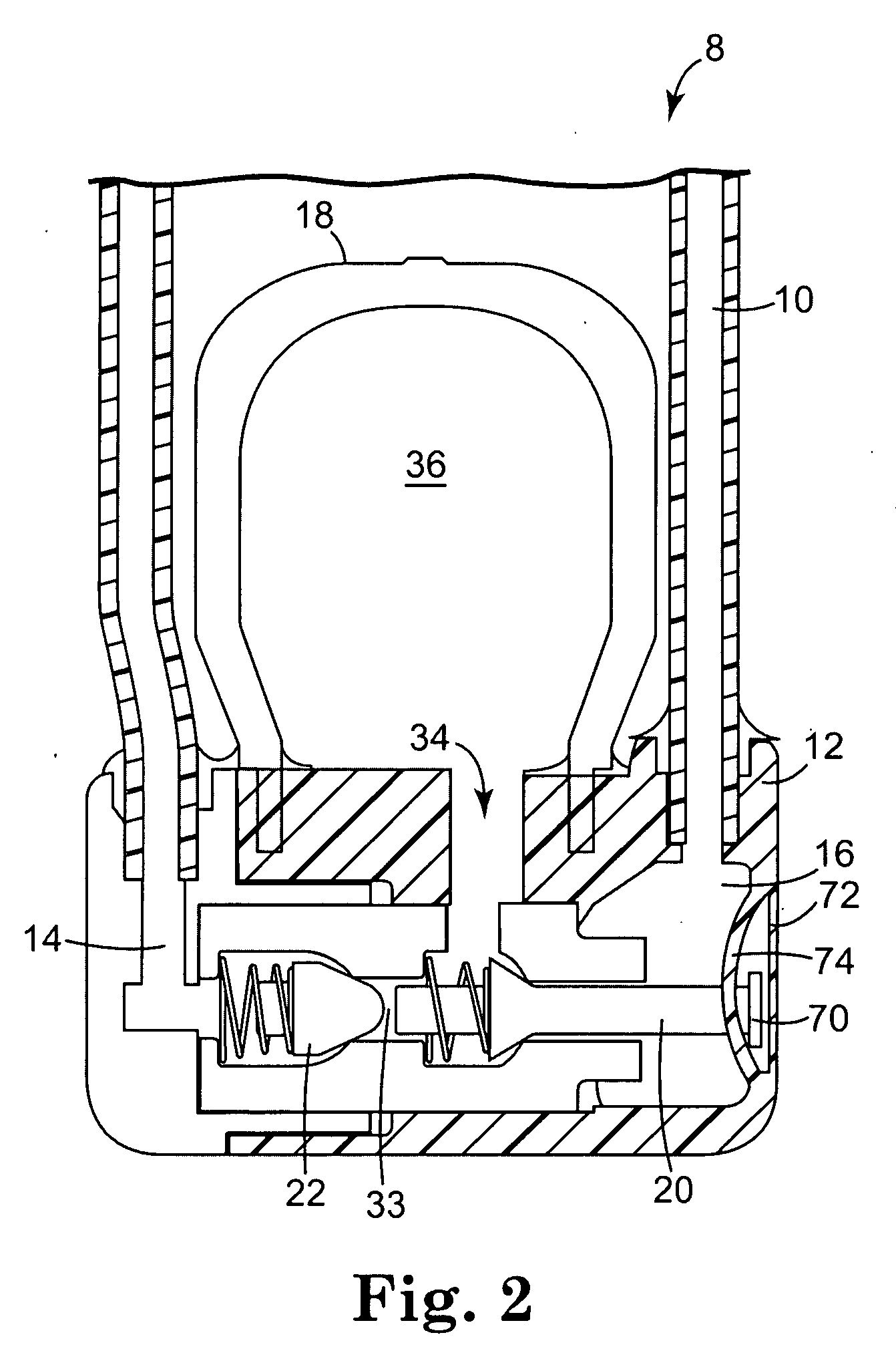 Diaphragm Based Spontaneous Inflation Inhibitor in a Pump for an Inflatable Prosthesis